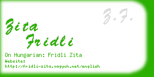 zita fridli business card